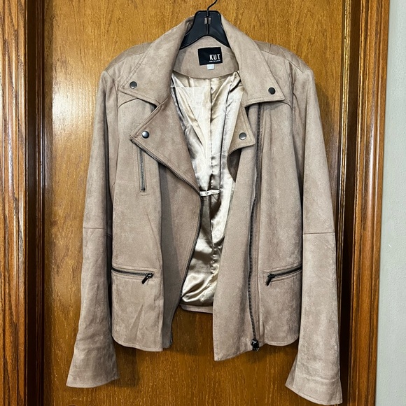 Kut From The Kloth Faux Suede Moto Jacket, Camel, XXL - Picture 2 of 11